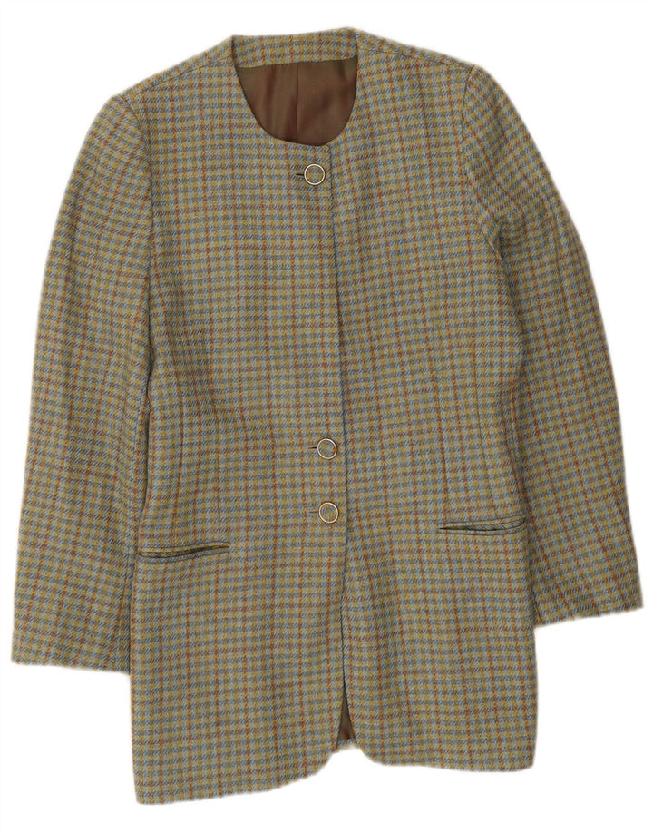 Henry Cottons Chaqueta tipo blazer de 3 botones para mujer IT 42 Lana a cuadros verde medio