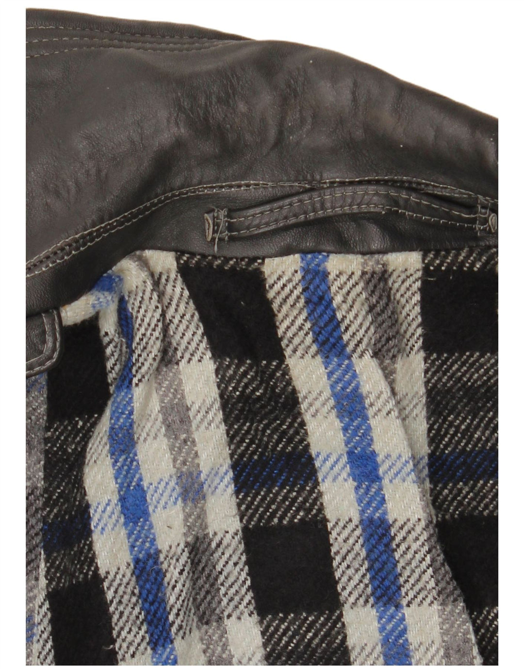 VINTAGE Gabardina de cuero para hombre Reino Unido 38 Cuero negro medio