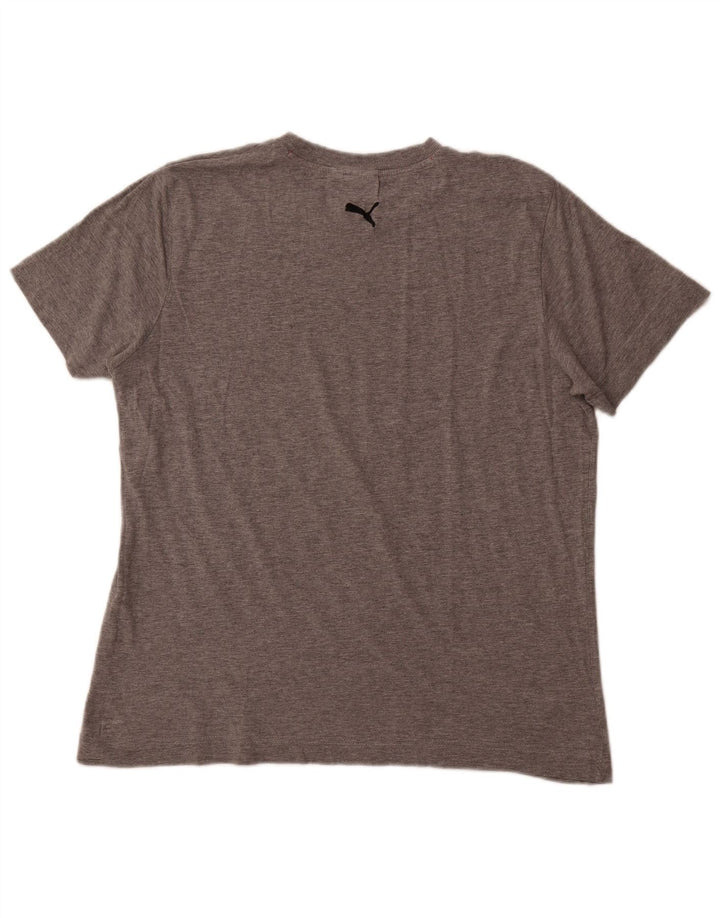 PUMA Camiseta gráfica para hombre Top grande de algodón gris