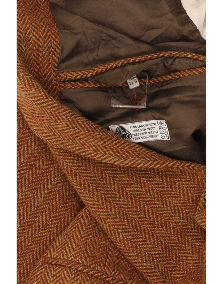 Harris Tweed Chaqueta tipo blazer de 2 botones para hombre IT 54 2XL Lana de espiga marrón