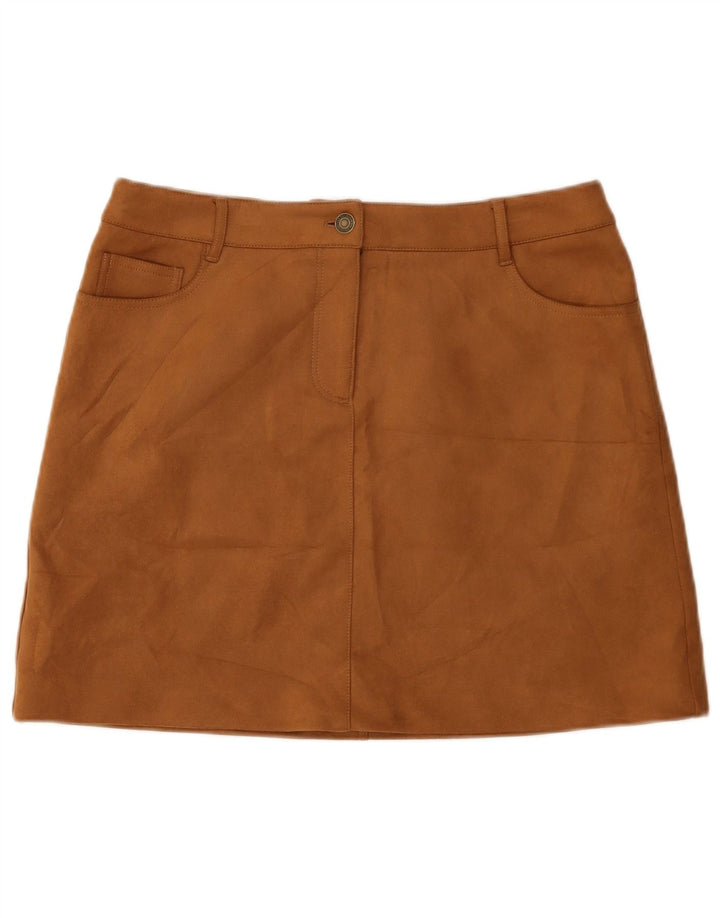 Marks & Spencer Minifalda para mujer UK 40 Grande W34 Poliéster beige