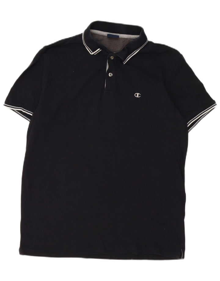 Champion Polo Para Hombre Grande De Algodón Negro
