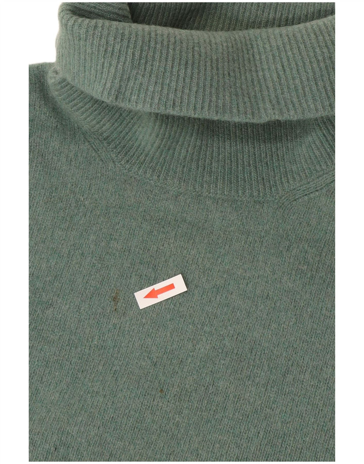 Jersey Trussardi Hombre Con Cuello Vuelto De Lana Verde Medio