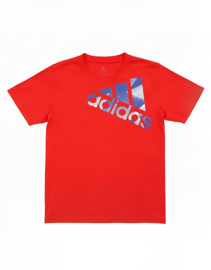 Adidas - Camiseta gráfica para hombre, talla pequeña, poliéster rojo