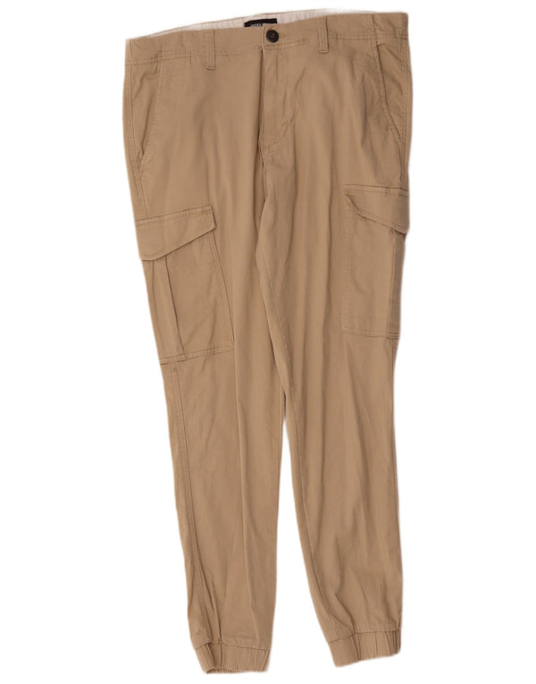 Jack & Jones Mens Joggers Cargo Pantalones W34 L29 Algodón Beige