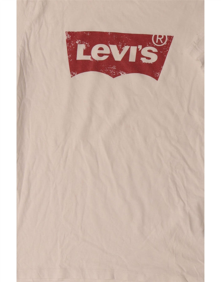 Levi's Camiseta gráfica para hombre Top mediano de algodón blanco