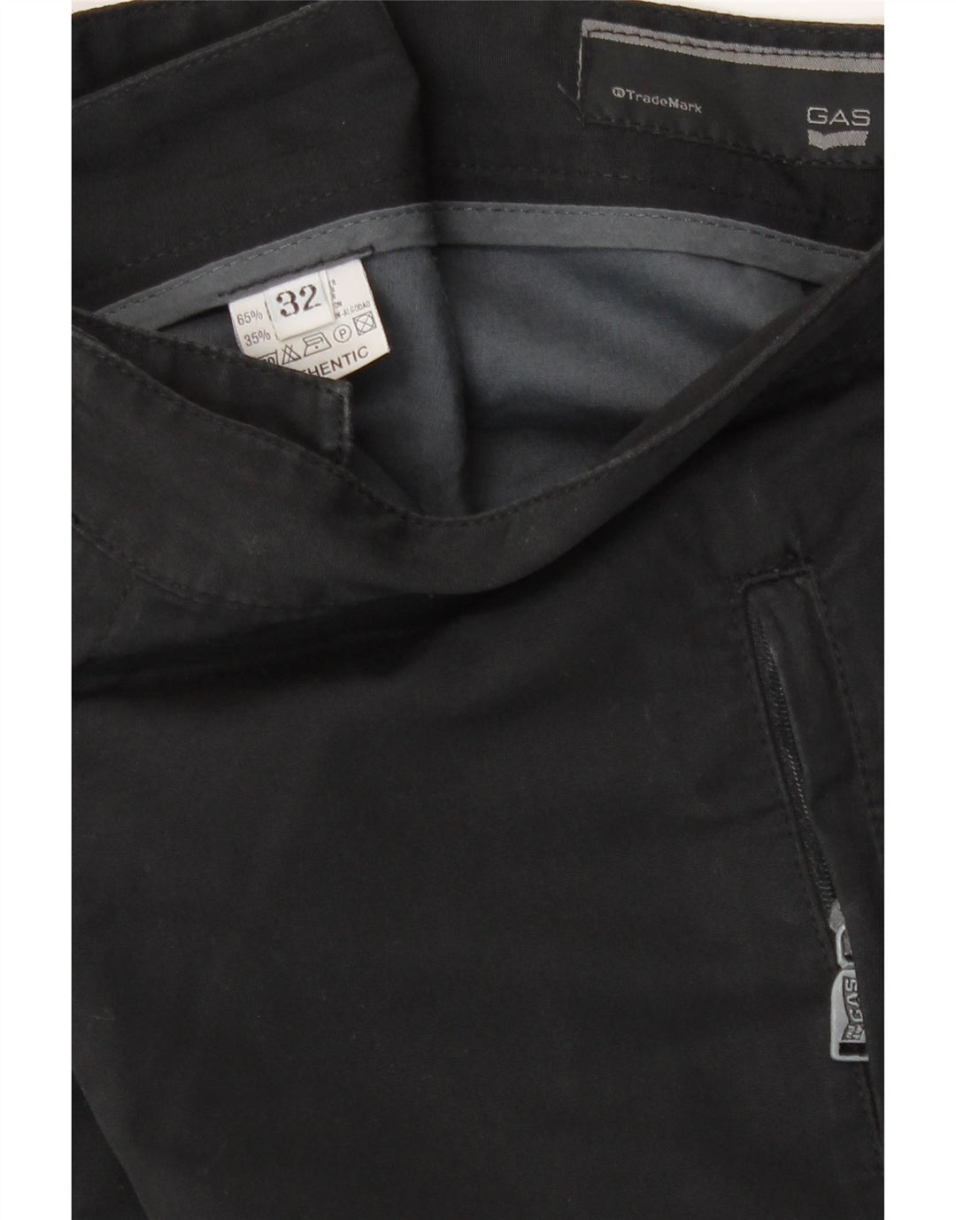 Pantalón chino recto Gas para hombre W32 L33 Poliéster negro