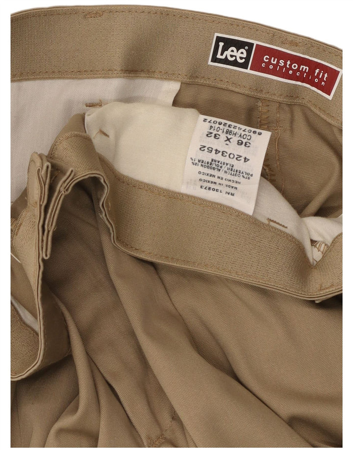 Pantalones chinos con pinzas y ajuste personalizado para hombre Lee W36 L32 Algodón beige
