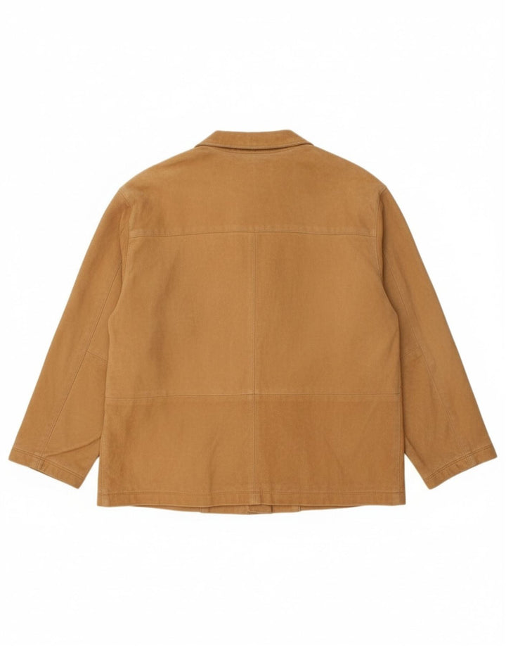 Simonetta Chaqueta de ante para mujer UK 46 Cuero beige grande