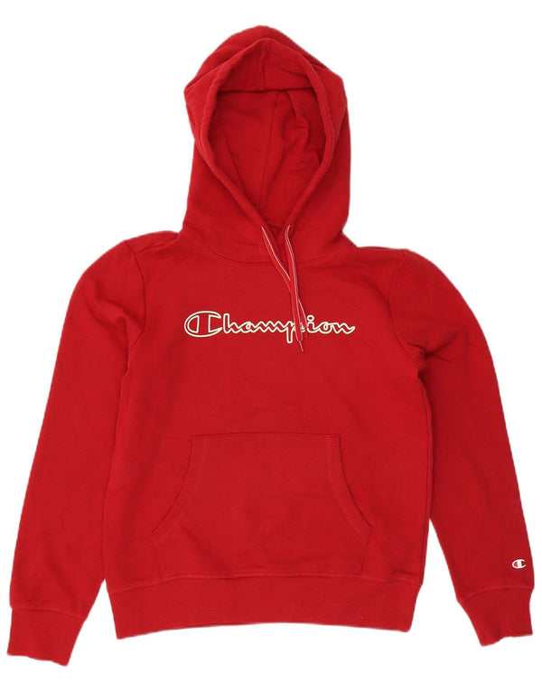 Champion Sudadera con capucha gráfica para mujer UK 14 Medium Red Cotton