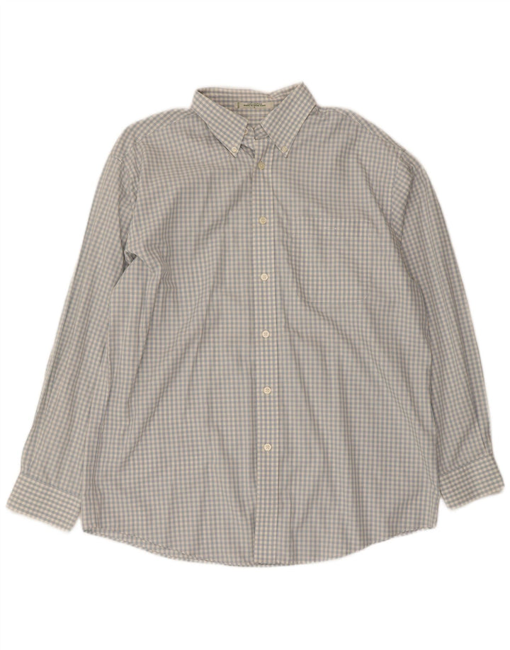 Camisa Orvis para hombre de algodón a cuadros azul grande