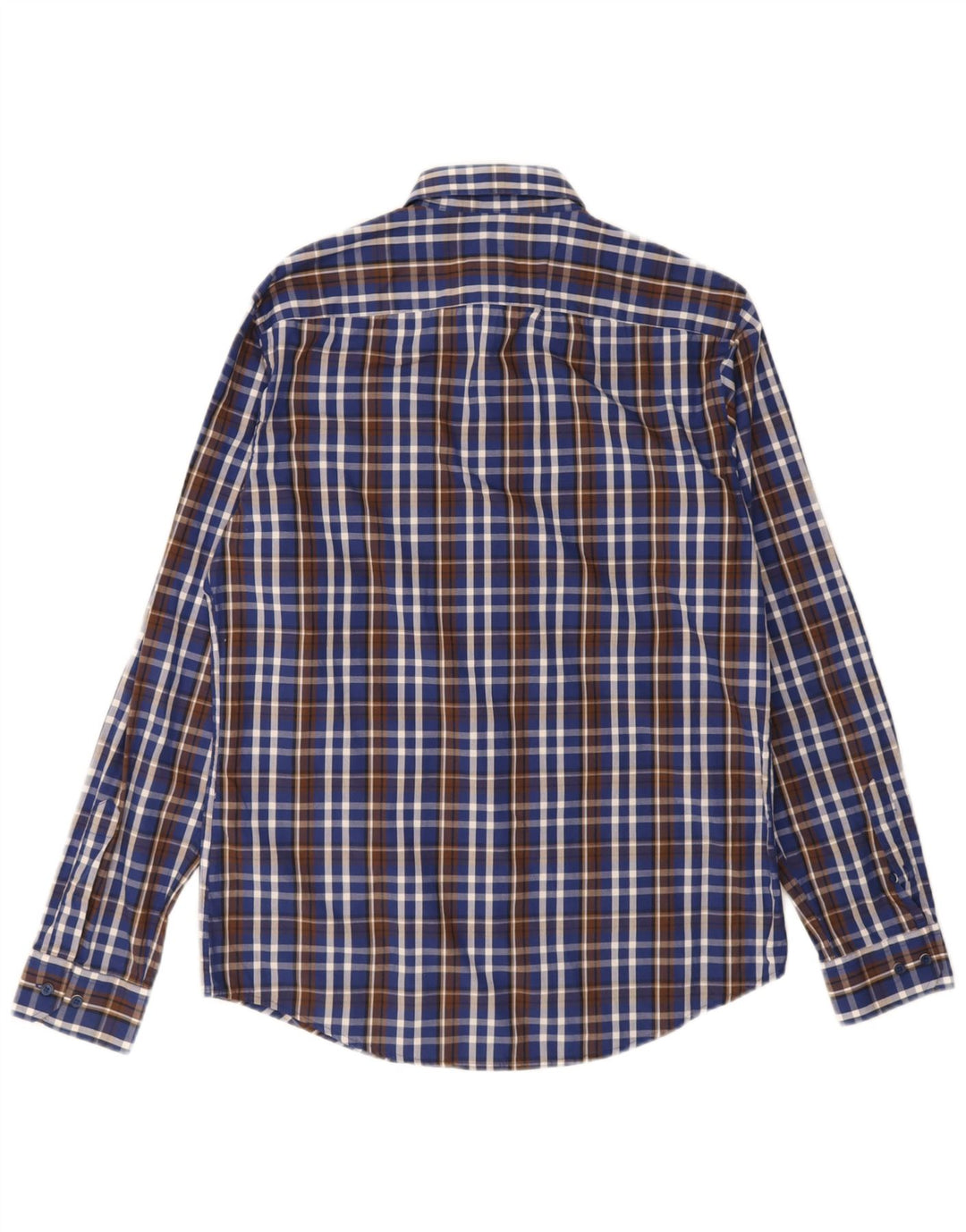 Camisa Adidas Hombre Talla 40 Algodón A Cuadros Azul Medio