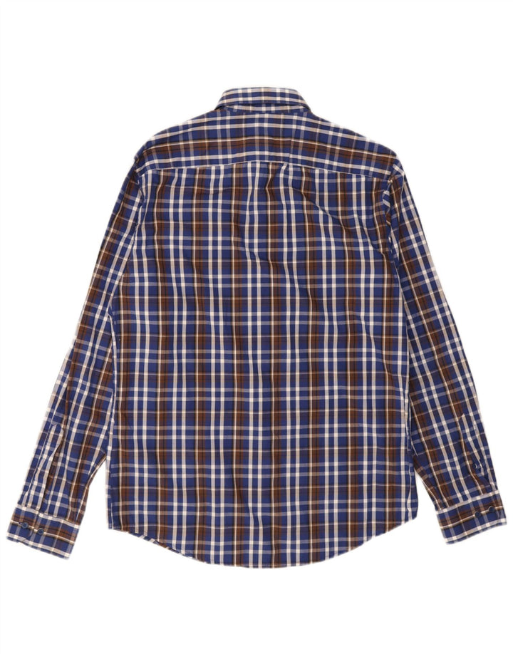 Camisa Adidas Hombre Talla 40 Algodón A Cuadros Azul Medio