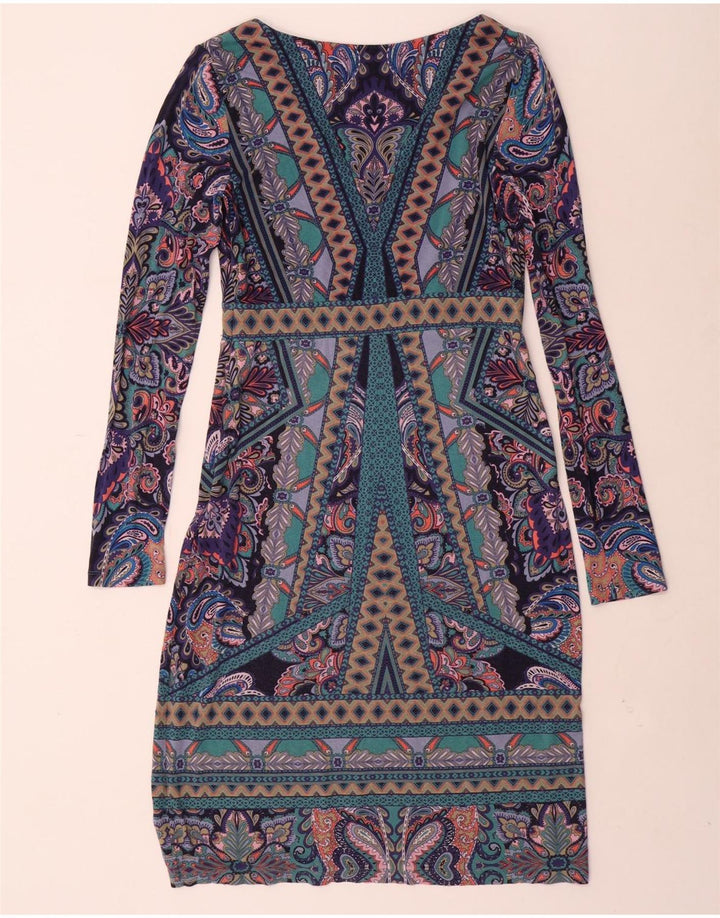 MONSOON Vestido recto de manga larga para mujer UK 12 Medium Multicolor Paisley