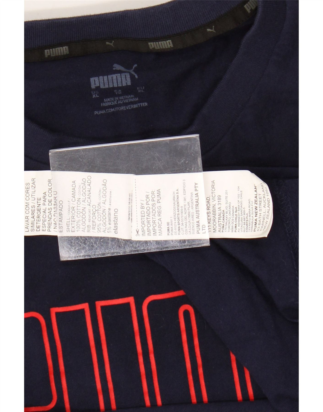 PUMA Camiseta gráfica para hombre Top XL Algodón azul marino