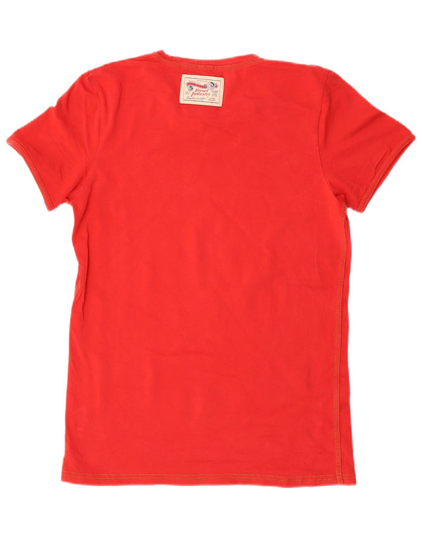 DIESEL Camiseta para mujer Top UK 10 Small Red Cotton