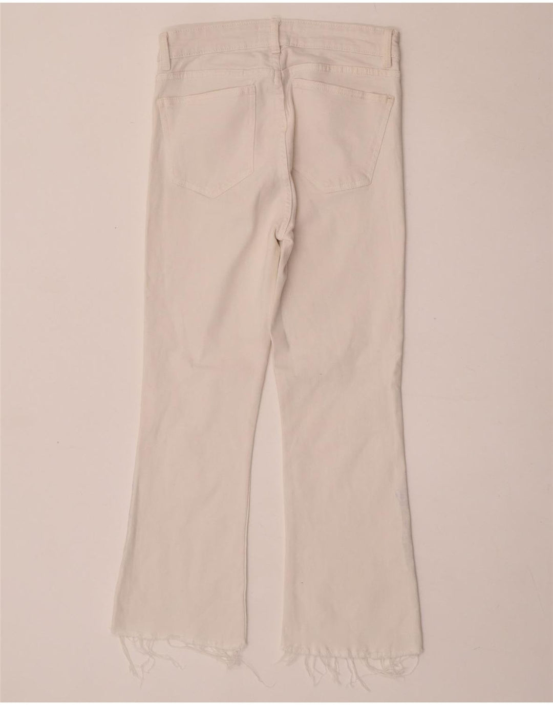 Zara Mujer Crop Bootcut Jeans EU 40 Medium W30 L25 Blanco