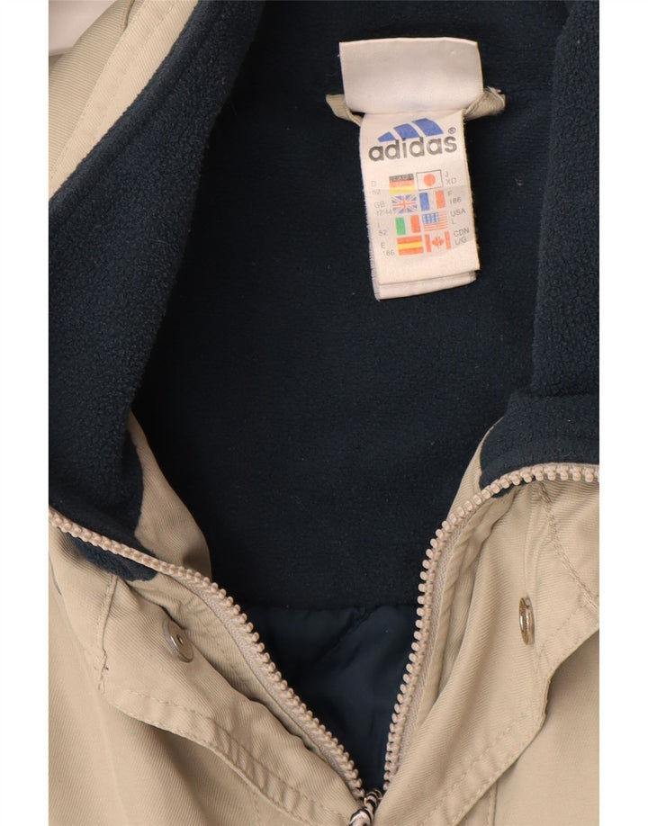 Adidas Chaqueta cortavientos para hombre UK 42/44 Large Beige Colorblock Poliéster