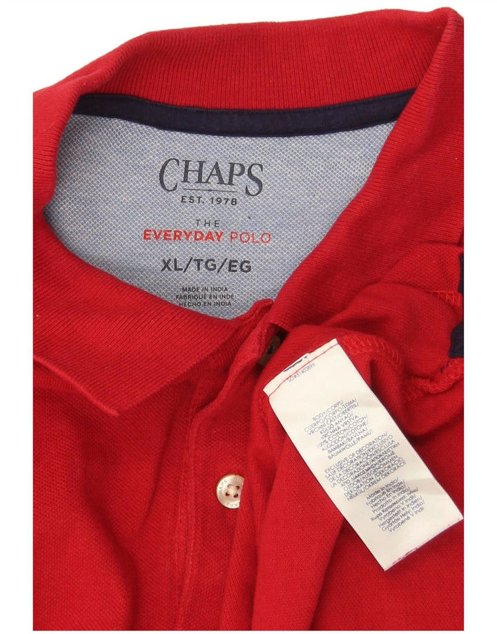 CHAPS Mens Polo Shirt XL Red Cotton