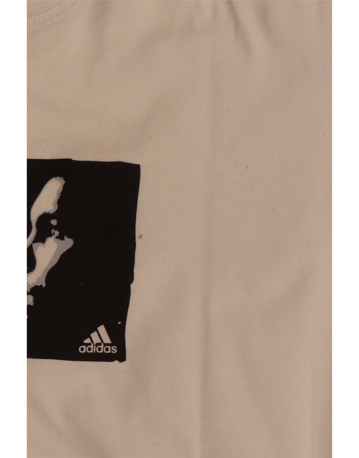ADIDAS Camiseta gráfica para hombre Top grande de algodón blanco