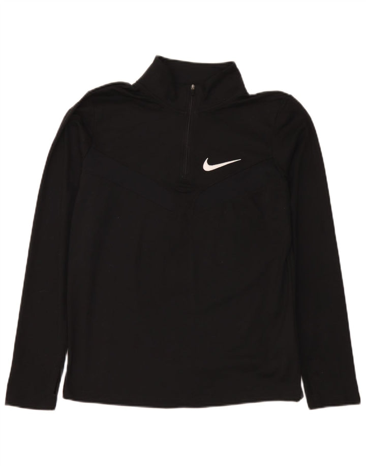 Nike Dri Fit - Chándal con cremallera y cuello para niños, 13-14 años, XL, negro