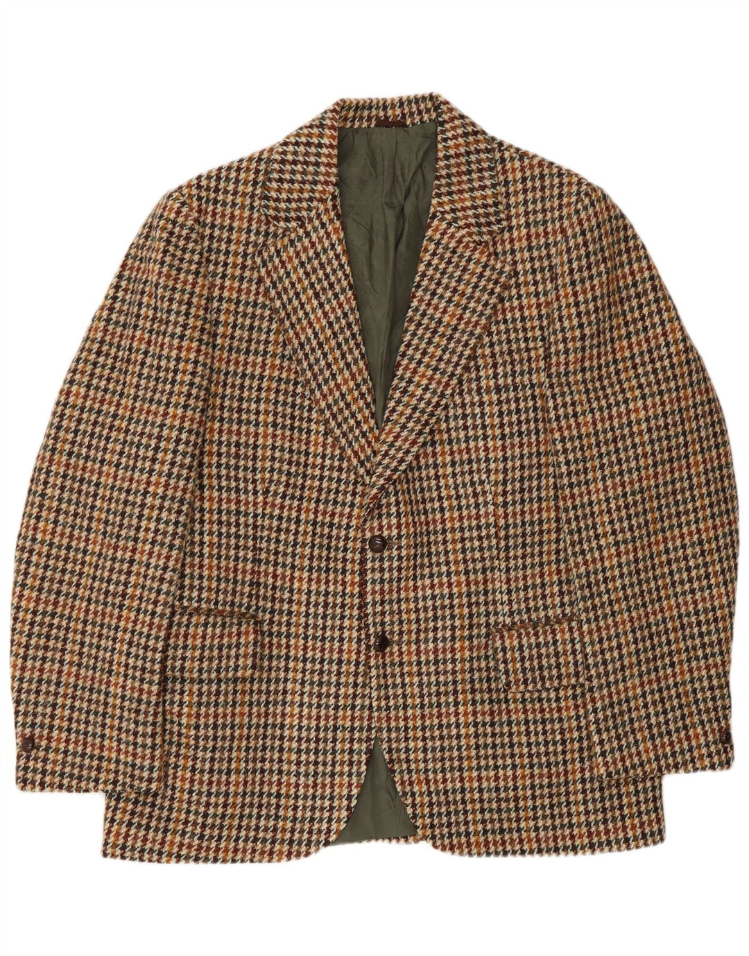 Harris Tweed Chaqueta tipo blazer de 2 botones para hombre Reino Unido 40 Grande Marrón Pata de gallo