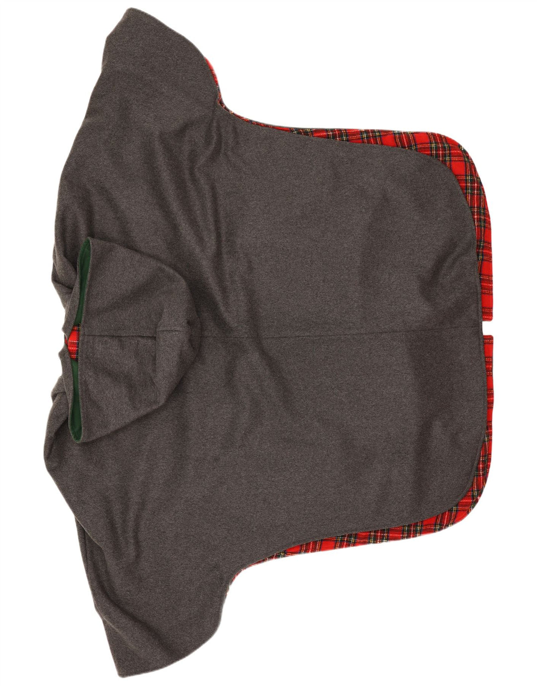 Vintage mujer con capucha Poncho abrigo un tamaño gris