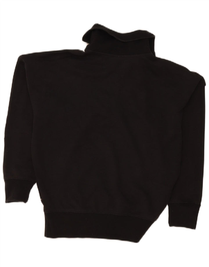 Adidas Mujer Oversize Graphic Zip Neck Sudadera Jumper UK 8 Small Negro