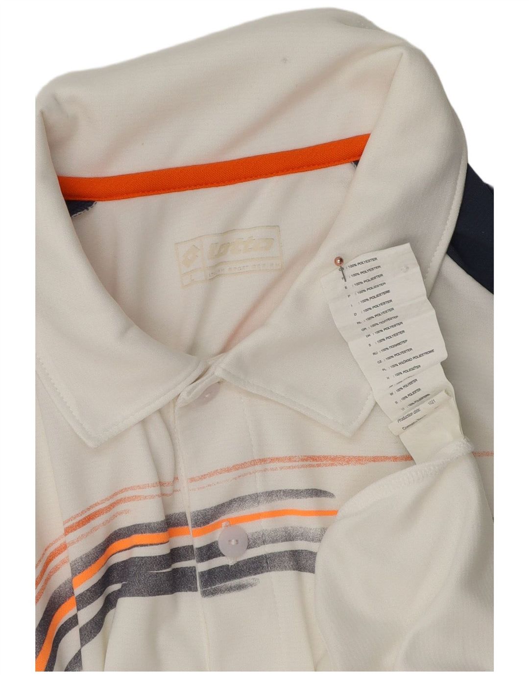 Lotto Polo Gráfico Para Hombre Poliéster Color Block Blanco Grande