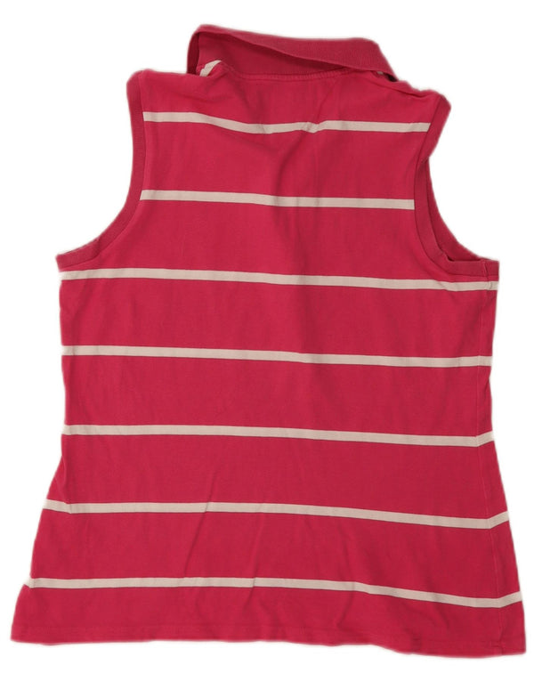 Tommy Hilfiger Polo sin mangas para mujer UK 18 XL Rosa Rayas