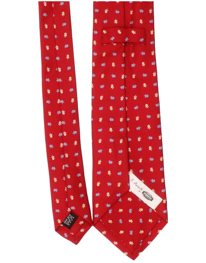 E.Marinella Corbata para hombre Talla única Seda floral roja