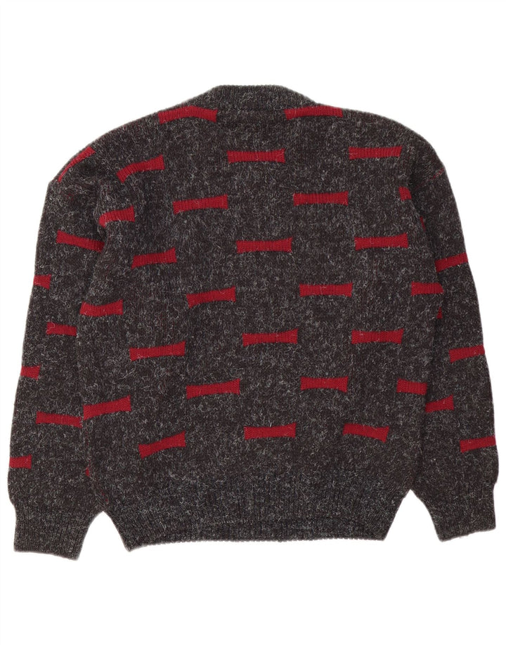 Ciao Hombre Jersey De Cuello Redondo Jersey Gris Medio Geométrico