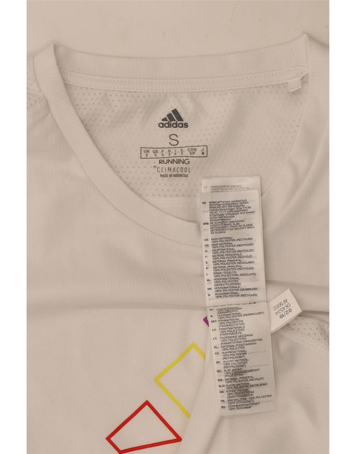 Adidas Hombre Running Graphic T-Shirt Top Medio Blanco Poliéster