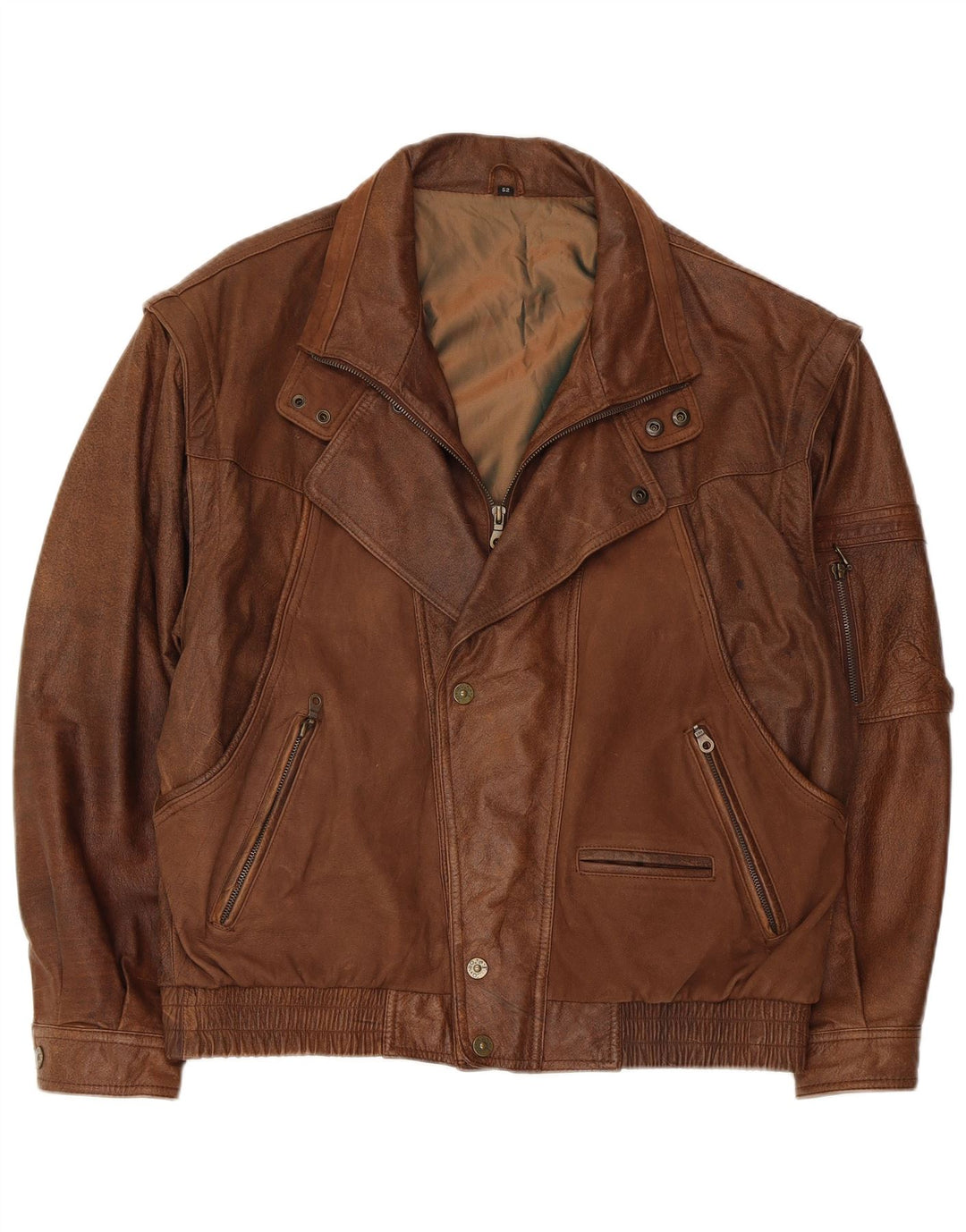 Trapper Chaqueta de cuero para hombre UK 42 XL Marrón