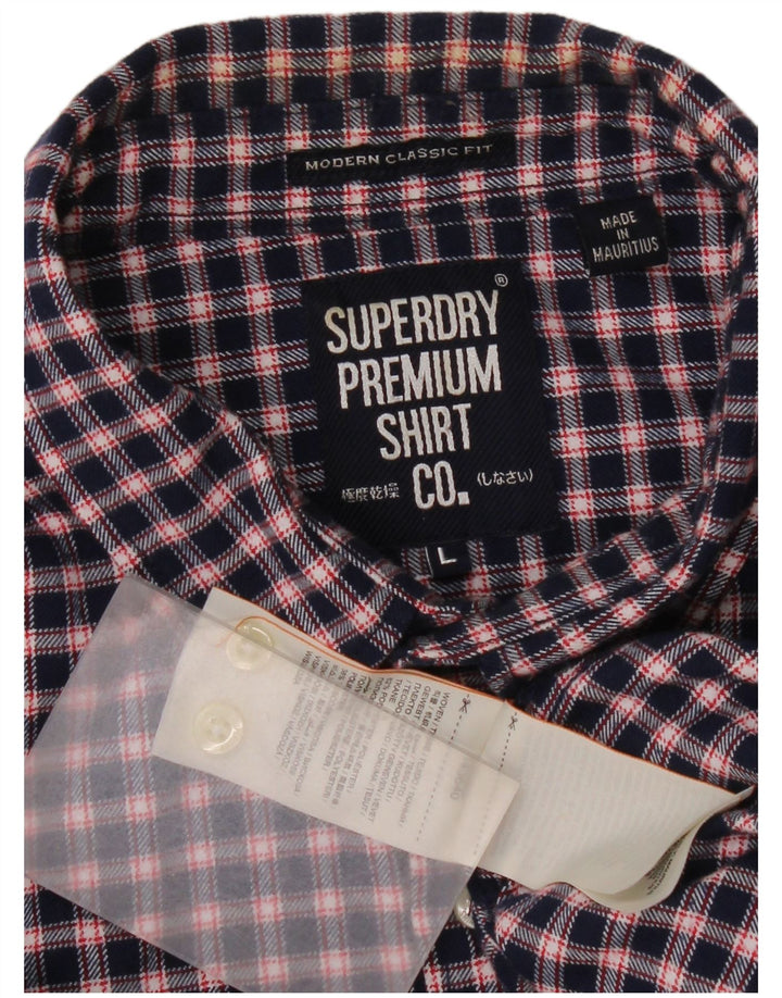 Superdry Camisa De Franela De Corte Clásico Para Hombre Poliéster A Cuadros Azul Marino Grande