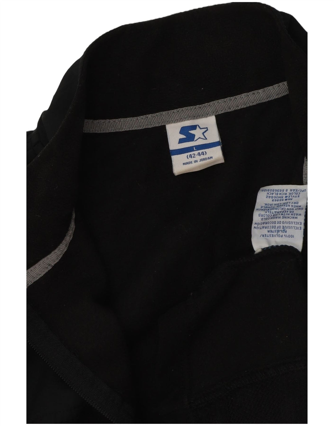 STARTER Mens Fleece Jacket UK 42/44 Large Black Colourblock Polyester