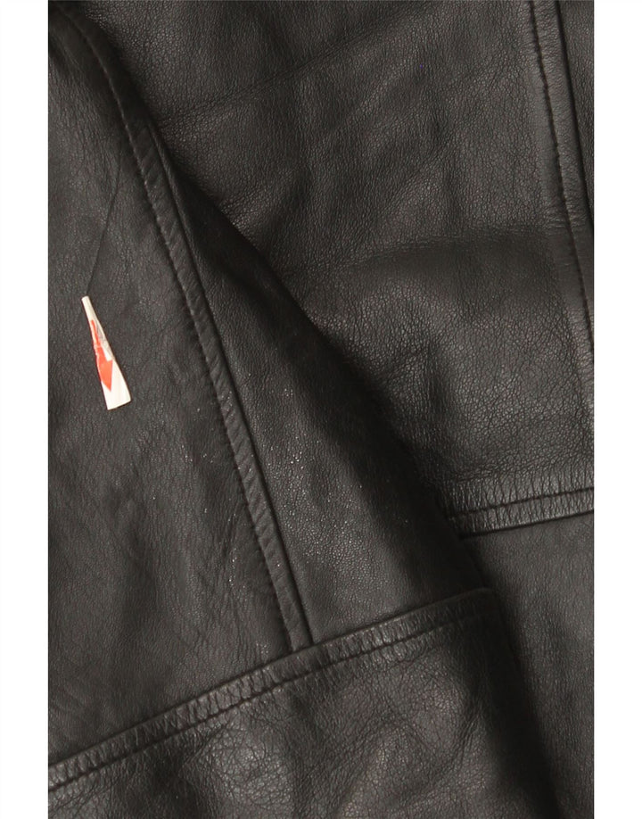 Marks & Spencer Chaqueta de cuero para hombre UK 38 Medium Black Leather