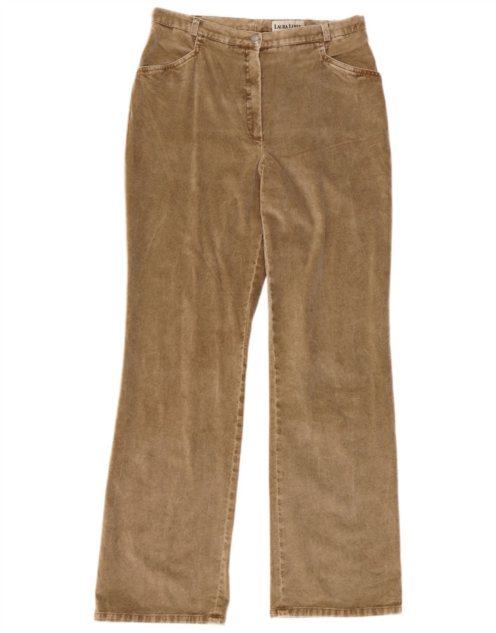 LAURA LEBEK Pantalones casuales con corte de bota para mujer UK 46 Large W32 L32 Marrón