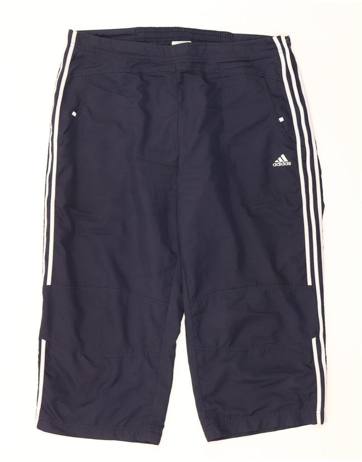 ADIDAS Mujer Capri Chándal Pantalones UK 40 Grande Azul Marino Poliéster
