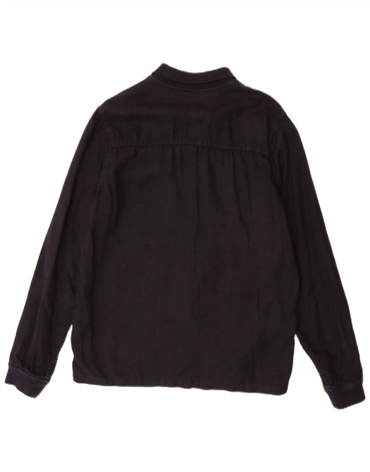 Zara - Chaqueta utilitaria para hombre, talla 40, talla grande, lino azul marino