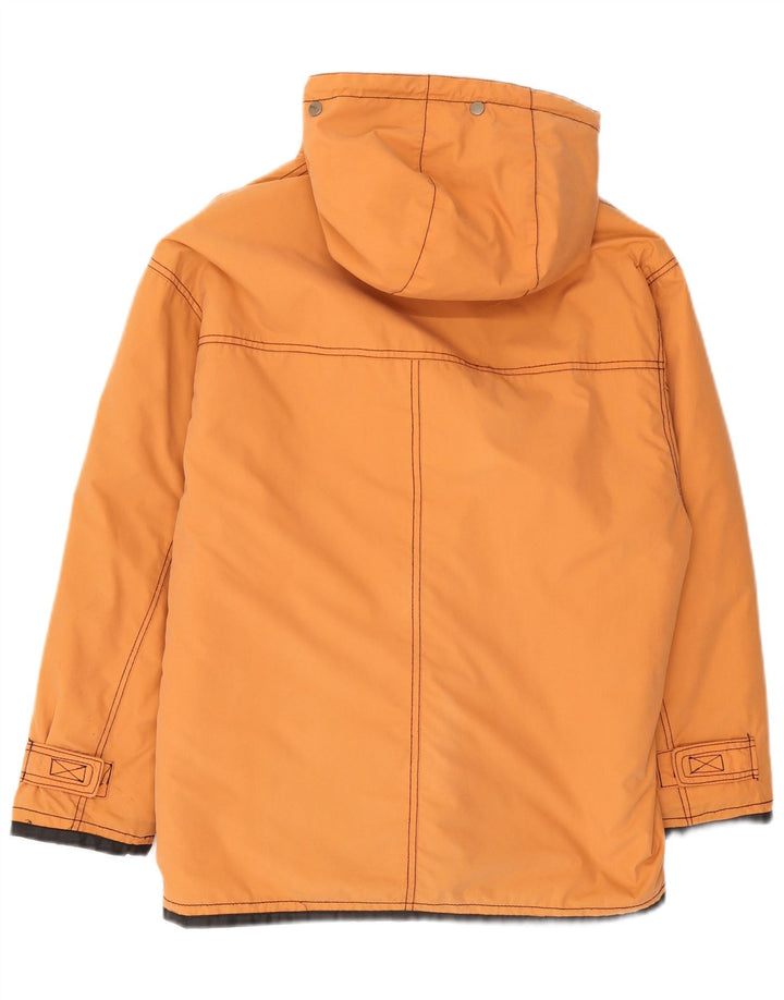 Vintage hombres con capucha chaqueta cortavientos Reino Unido 40 naranja grande