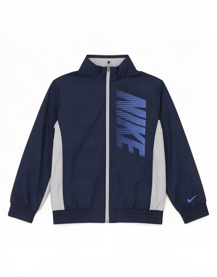 Nike - Chaqueta de chándal para niño, 10-11 años, tamaño mediano, color azul marino