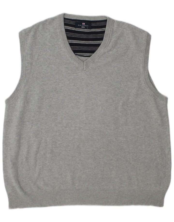 Marks & Spencer - Camiseta sin mangas para hombre, color azul, algodón gris grande