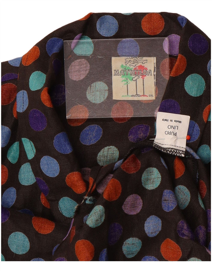 Vintage mujer oversize pullover camisa IT 48 XL lunares multicolores