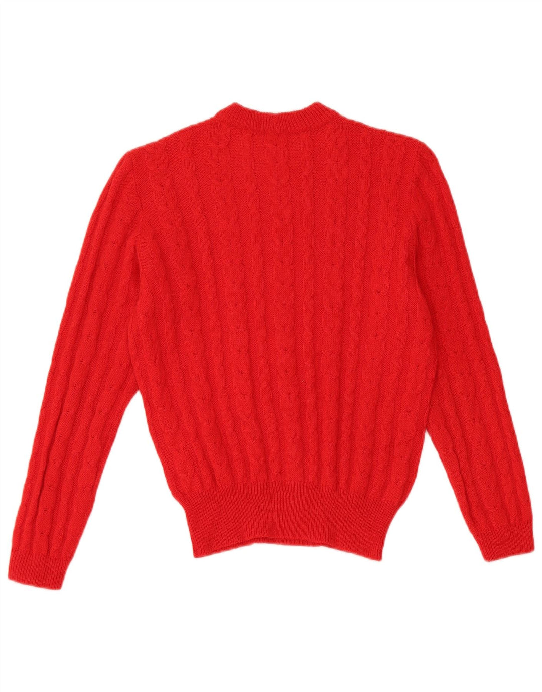 VINTAGE suéter de cuello redondo para mujer Reino Unido 10 pequeño rojo