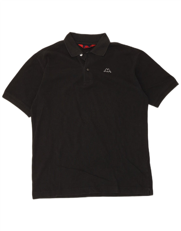 Kappa Polo Hombre Medium Negro Algodón