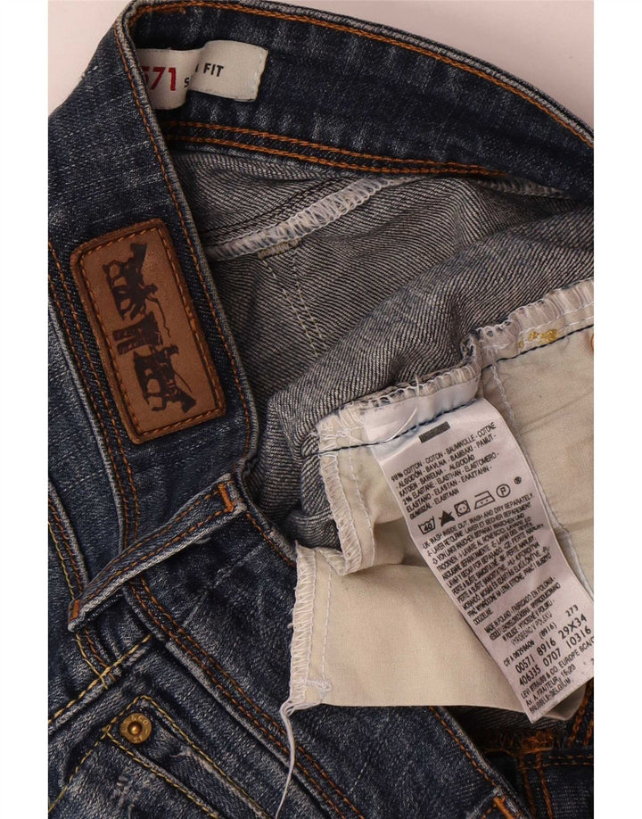 Levi's Mujer 571 Slim Jeans W29 L34 Algodón Azul