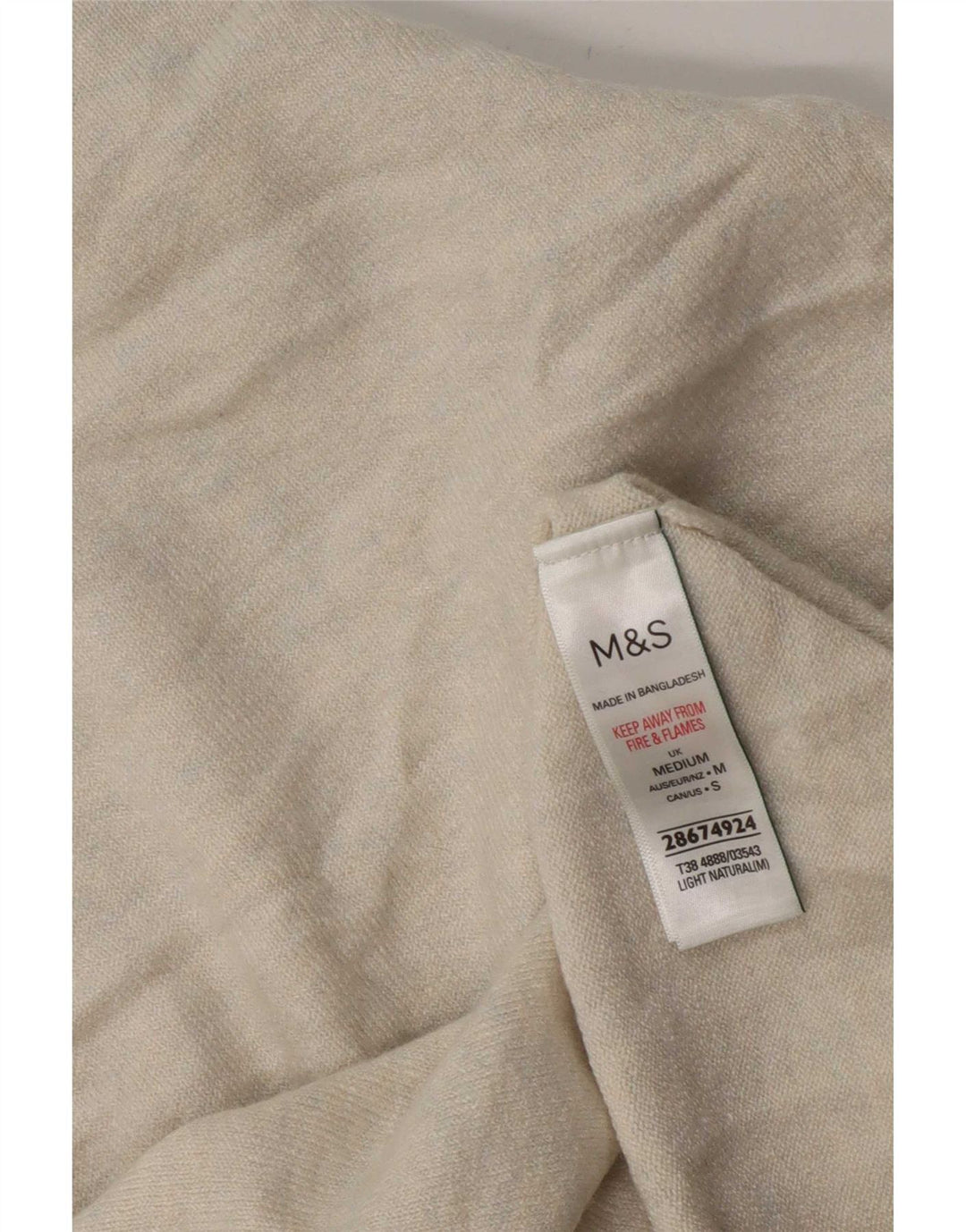 Marks & Spencer Sudadera de Manga Corta para Mujer Jersey UK 44 Medium Beige