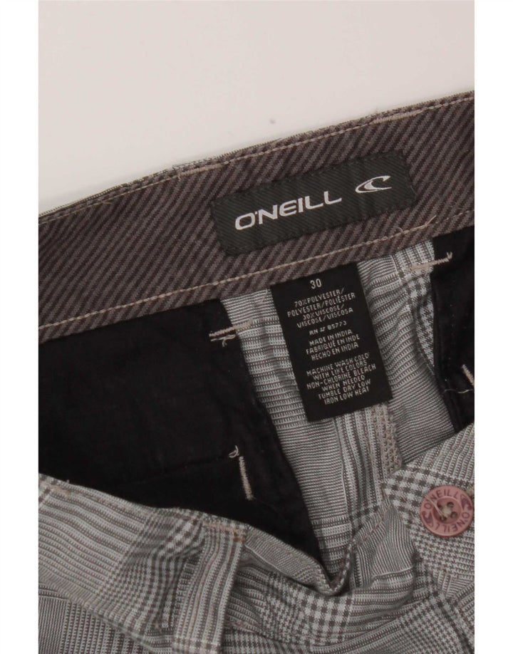 Pantalones cortos chinos O'Neill para mujer W30 Poliéster a cuadros gris medio