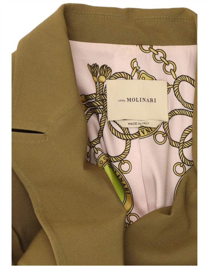 Anna Molinari Chaqueta tipo blazer con doble botonadura para mujer UK 10 Small Khaki